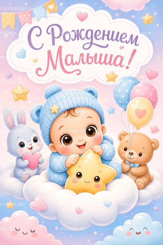 С Рождением Малыша мультяшная #1