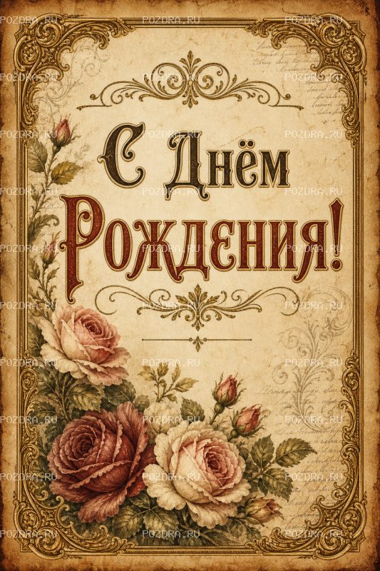 С Днём Рождения винтажная #1