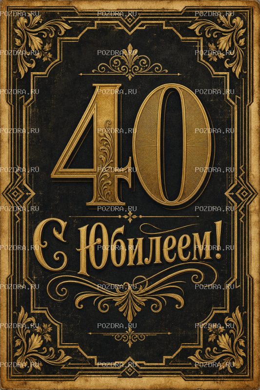 С Юбилеем 40 лет винтажная #1
