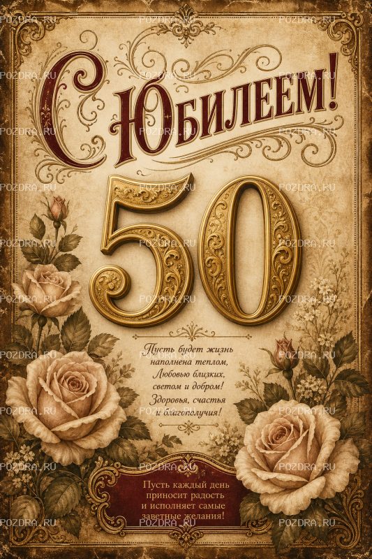 С Юбилеем 50 лет винтажная #1