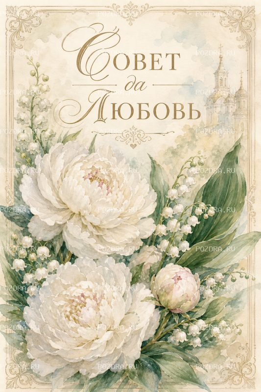С Днём Свадьбы ботаническая #1