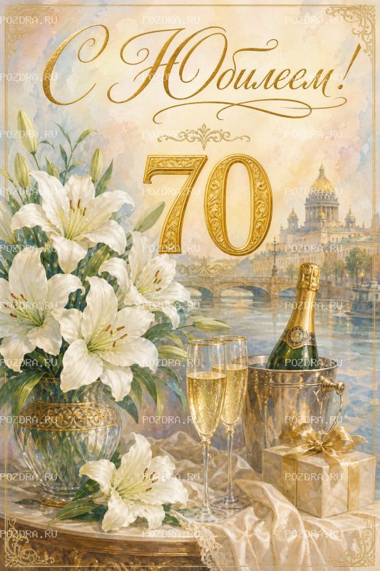 С Юбилеем 70 лет масляная #1